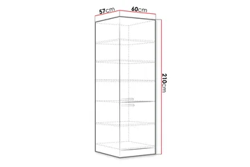 Grey Skap med Dører 40x57x210 cm - Oppbevaring - Skap - Oppbevaringsskap