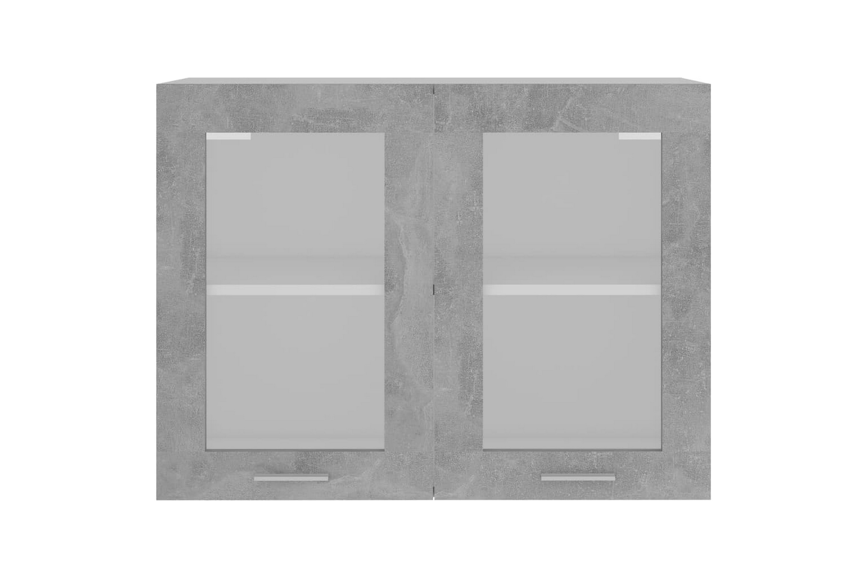 Be Basic Hengende skap glass betonggrå 80x31x60 cm sponplate - Grå