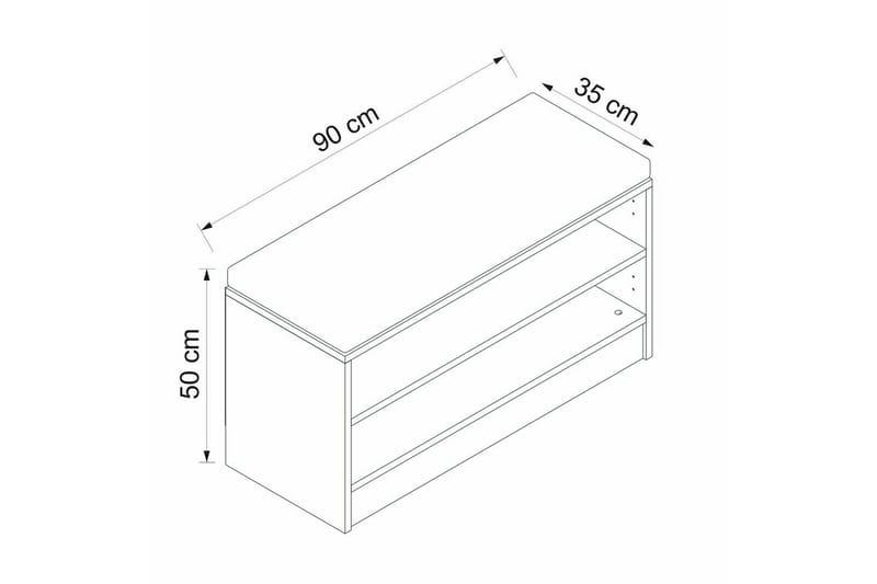 Hew Garderobeskap 90x35 cm - Hvit - Oppbevaring - Skap - Oppbevaringsskap