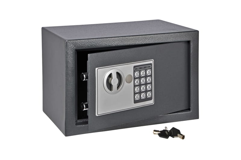 HI Safe med elektrisk lås mørkegrå 31x20x20 cm - Oppbevaringsskap - Kasseskap