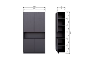 Highboard Cykko 110 cm - Svart - Oppbevaring - Skap - Oppbevaringsskap