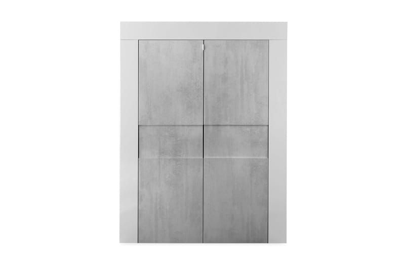 Highboard Duilia 92 cm - Hvit|Betong - Oppbevaringsskap