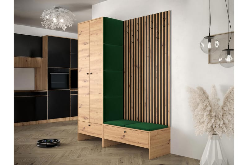 Highboard Dunvegan - Grøn - Oppbevaring - Skap - Oppbevaringsskap