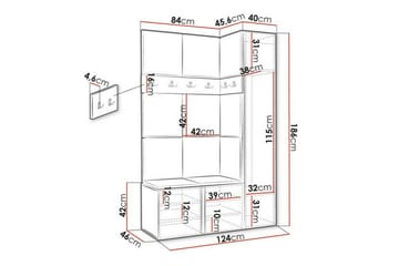 Highboard Dunvegan - Grafitt - Oppbevaring - Skap - Oppbevaringsskap