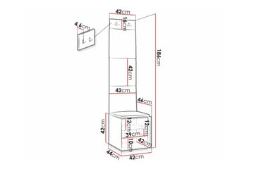 Highboard Dunvegan - Hvid - Oppbevaring - Skap - Oppbevaringsskap