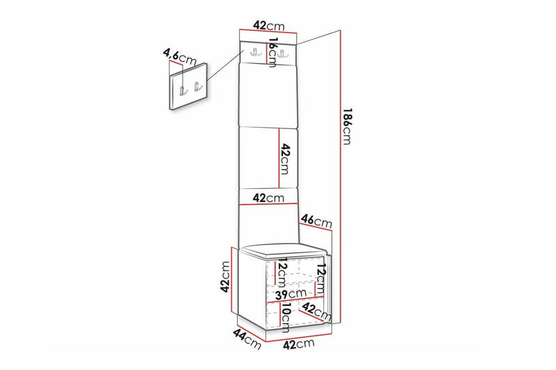 Highboard Dunvegan - Hvid - Oppbevaring - Skap - Oppbevaringsskap
