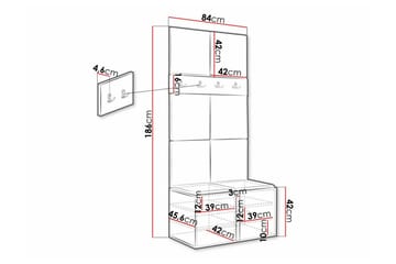 Highboard Dunvegan - Hvid - Oppbevaring - Skap - Oppbevaringsskap