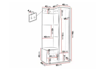 Highboard Dunvegan - Svart - Oppbevaring - Skap - Oppbevaringsskap