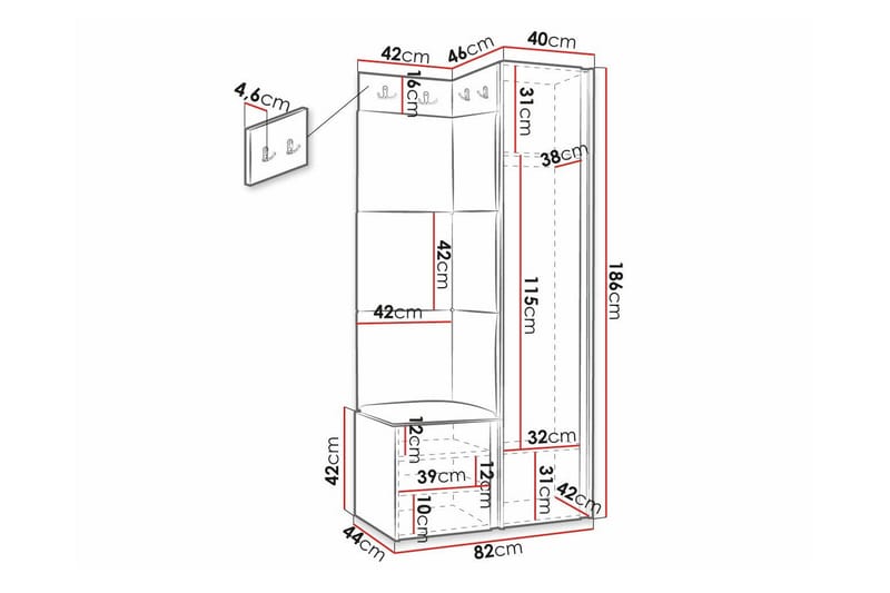 Highboard Dunvegan - Svart - Oppbevaring - Skap - Oppbevaringsskap