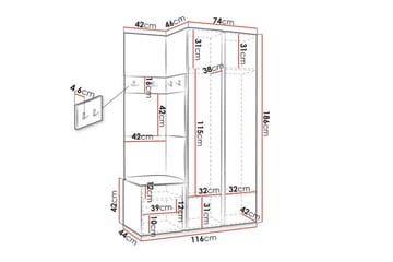 Highboard Dunvegan - Svart - Oppbevaring - Skap - Oppbevaringsskap