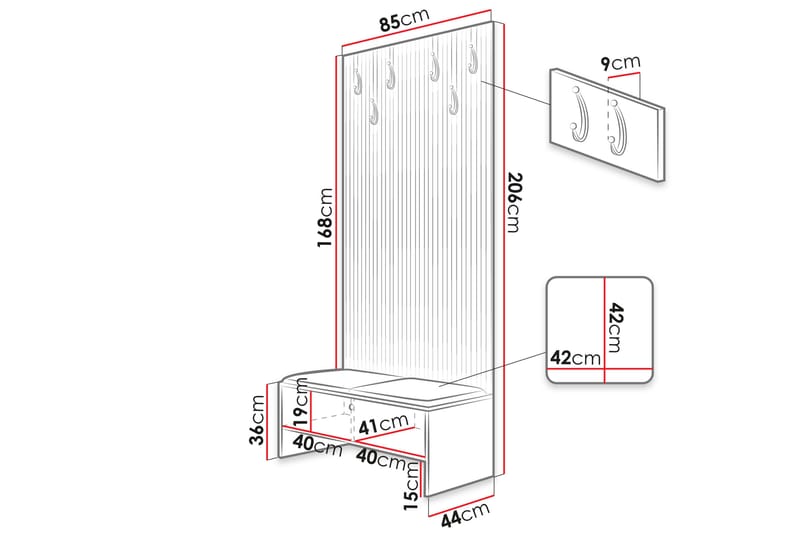 Highboard Dunvegan - Svart - Oppbevaring - Skap - Oppbevaringsskap