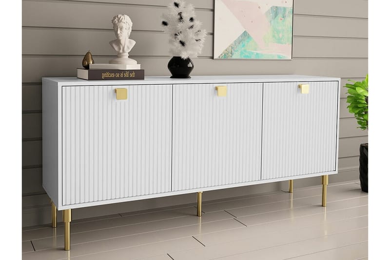 Highboard Glenndale - Hvid - Oppbevaring - Skap - Oppbevaringsskap