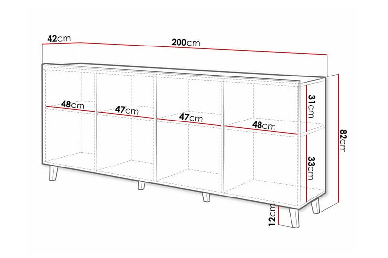 Highboard Juniskär - Svart - Oppbevaring - Skap - Oppbevaringsskap