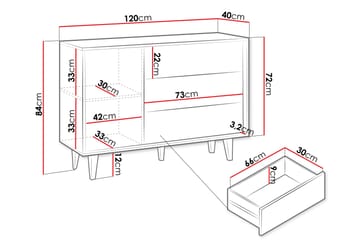 Highboard Kintore - Brun - Oppbevaring - Skap - Oppbevaringsskap