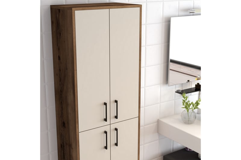 Highboard Kotzen 60x35 cm - Mørkebrun/Beige - Oppbevaringsskap