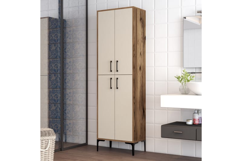 Highboard Kotzen 60x35 cm - Mørkebrun/Beige - Oppbevaringsskap