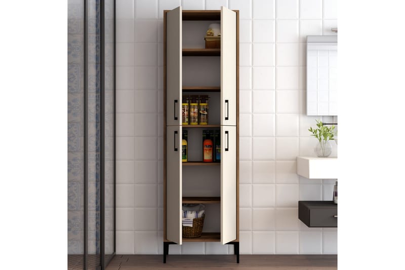 Highboard Kotzen 60x35 cm - Mørkebrun/Beige - Oppbevaringsskap