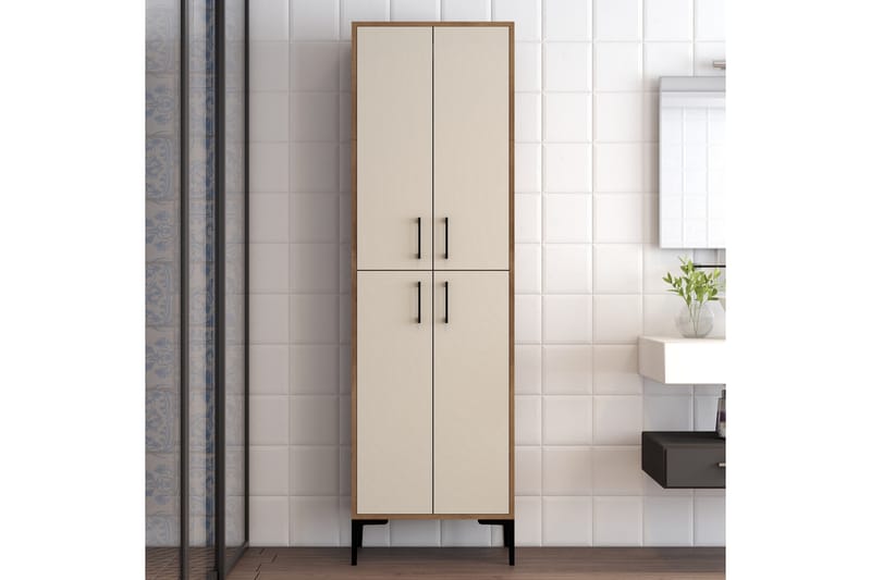 Highboard Kotzen 60x35 cm - Mørkebrun/Beige - Oppbevaringsskap