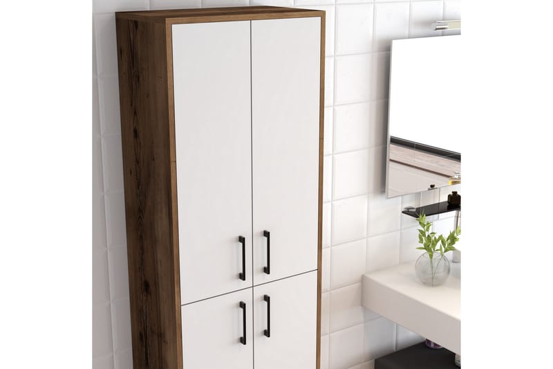 Highboard Kotzen 60x35 cm - Mørkebrun/Hvit - Oppbevaringsskap