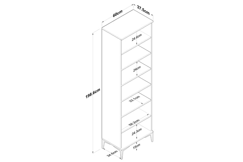 Highboard Manorma - Valnøtt/Hvit - Oppbevaringsskap