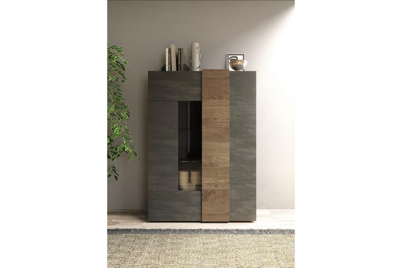 Highboard Venesa 44x121x168 cm - Grå/Taupe - Oppbevaringsskap