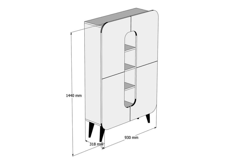 Hovdane Klesskap 108 cm - Brun/Gul - Oppbevaring - Skap - Oppbevaringsskap