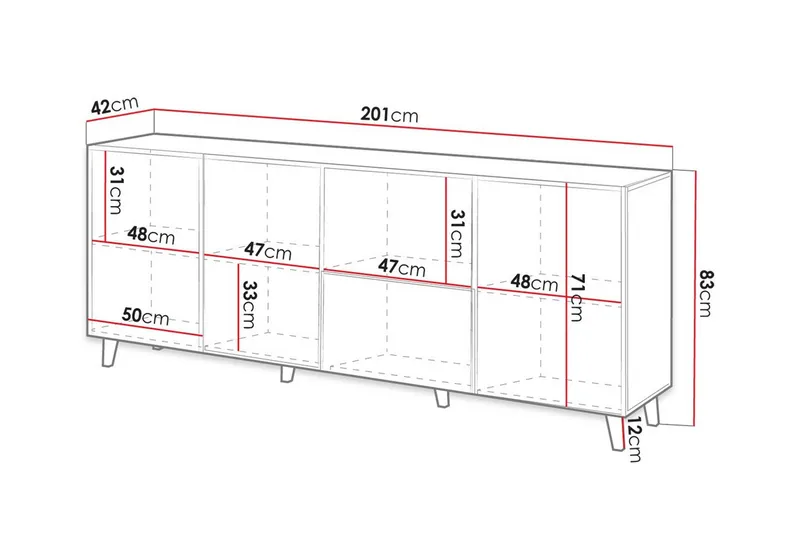 Juniskär Highboard Scandinavian Choice Black - Oppbevaring - Oppbevaringsmøbler - Sideboard & skjenk