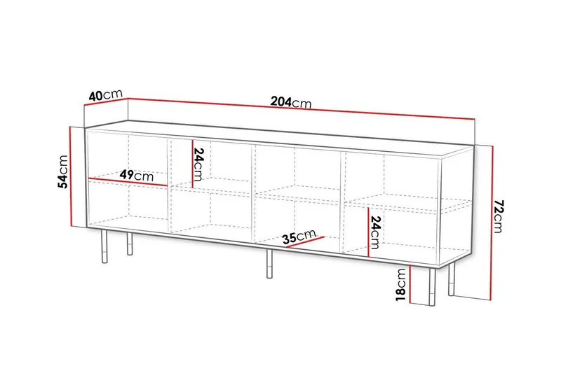 Juniskär Highboard - Svart - Oppbevaring - Skap - Oppbevaringsskap