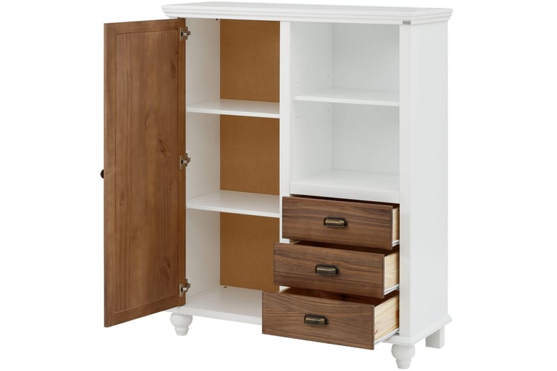 Kagami Highboard - Hvit/Brun - Oppbevaring - Skap - Oppbevaringsskap