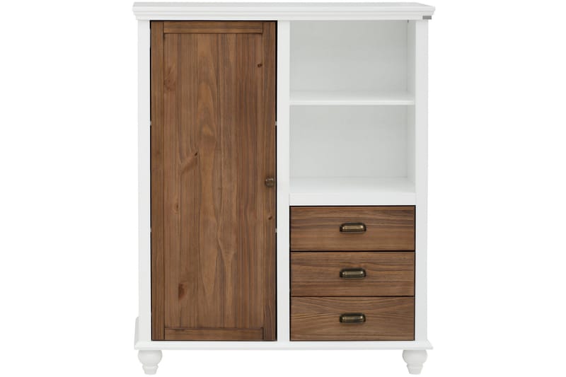Kagami Highboard - Hvit/Brun - Oppbevaring - Skap - Oppbevaringsskap
