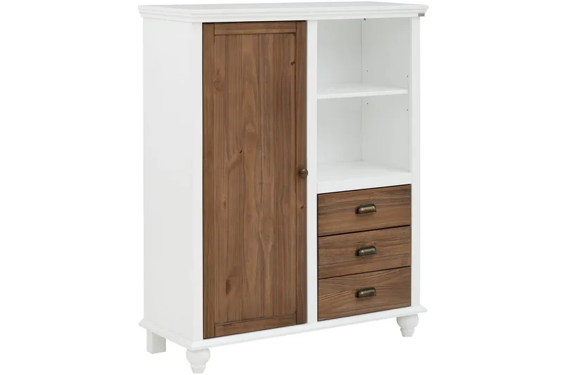 Kagami Highboard - Hvit/Brun - Oppbevaring - Skap - Oppbevaringsskap