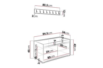 Kenmare Highboard White - Oppbevaring - Skap - Oppbevaringsskap