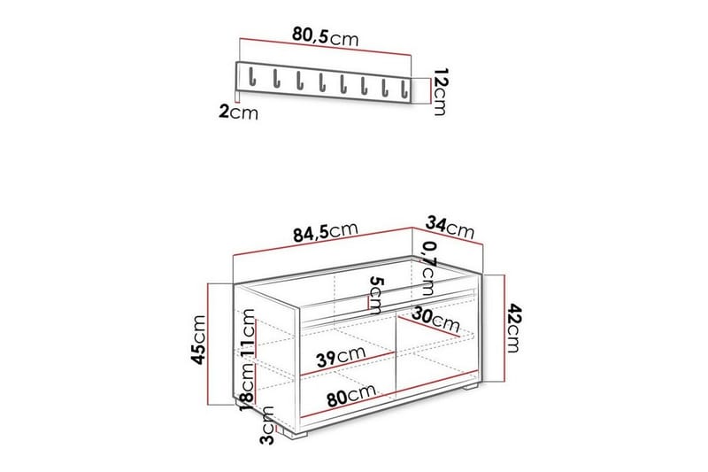 Kenmare Highboard White - Oppbevaring - Skap - Oppbevaringsskap