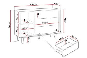 Kintore Highboard - Brun - Oppbevaring - Skap - Oppbevaringsskap