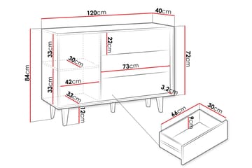 Kintore Highboard - Brun - Oppbevaring - Skap - Oppbevaringsskap