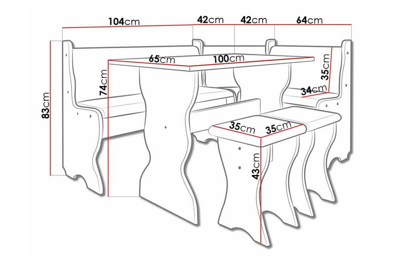 Kjøkkenskap Carnew - Svart - Møbler - Bord - Spisegruppe