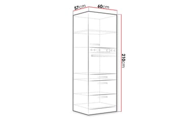 Kjøkkenskap Grey 60x57x210 cm - Oppbevaring - Skap - Oppbevaringsskap