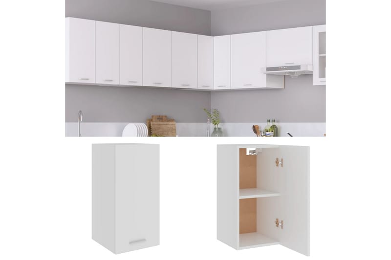 Kjøkkenskap hvit 29,5x31x60 cm sponplate - Hvit - Oppbevaringsskap