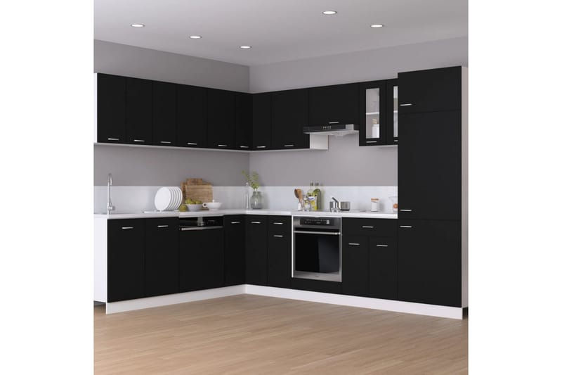 Kjøkkenskap svart 60x31x60 cm sponplate - Svart - Oppbevaringsskap