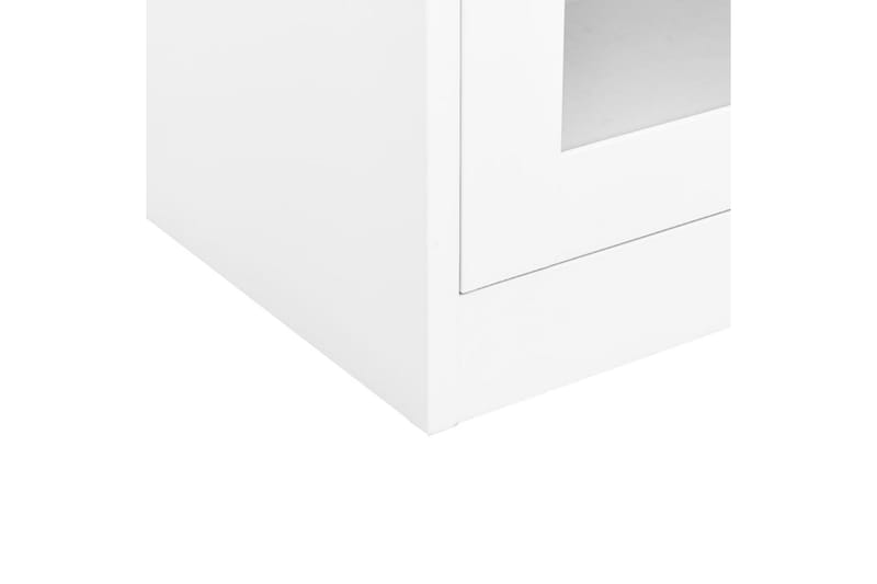 Kontorskap hvit 90x40x105 cm stål - Hvit - Dokumentskap