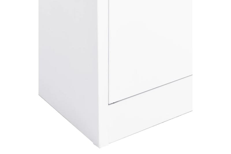 Kontorskap hvit 90x40x180 cm stål - Hvit - Dokumentskap