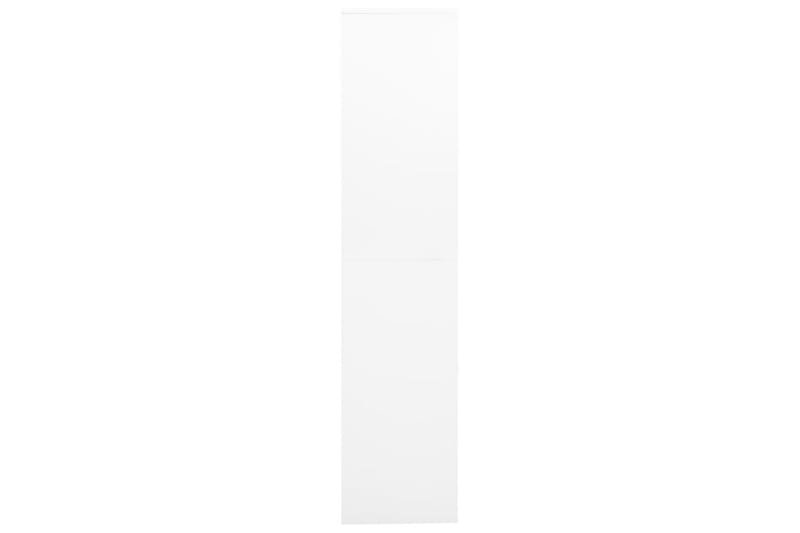 Kontorskap hvit 90x40x180 cm stål og herdet glass - Hvit - Dokumentskap