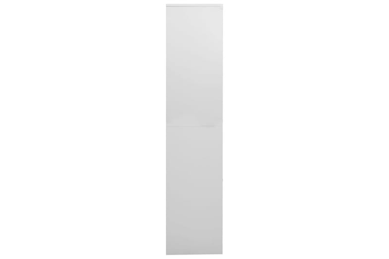Kontorskap lysegrå 90x40x180 cm stål og herdet glass - Grå - Dokumentskap