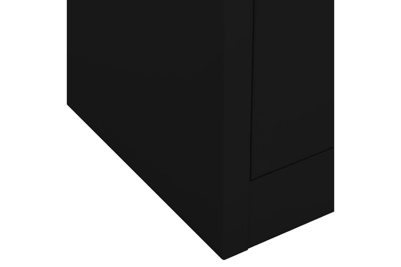 Kontorskap svart 90x40x102 cm stål - Svart - Dokumentskap