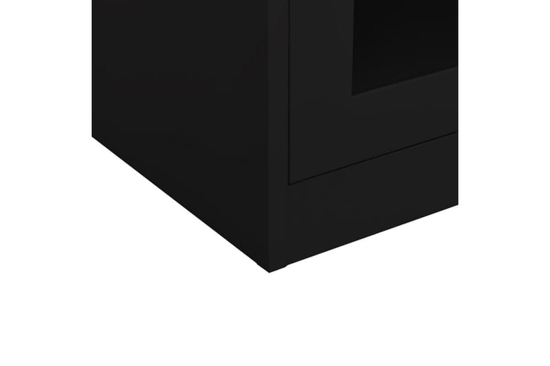 Kontorskap svart 90x40x105 cm stål - Svart - Dokumentskap