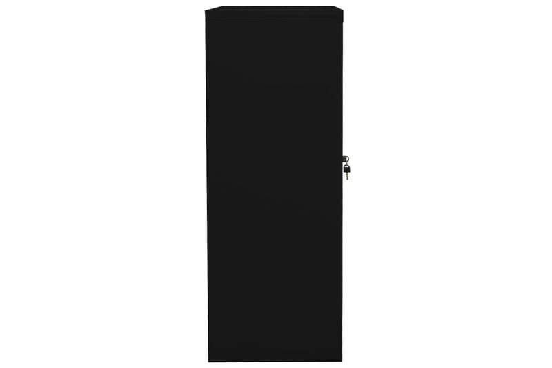 Kontorskap svart 90x40x105 cm stål - Svart - Dokumentskap