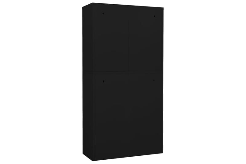 Kontorskap svart 90x40x180 cm stål - Svart - Dokumentskap