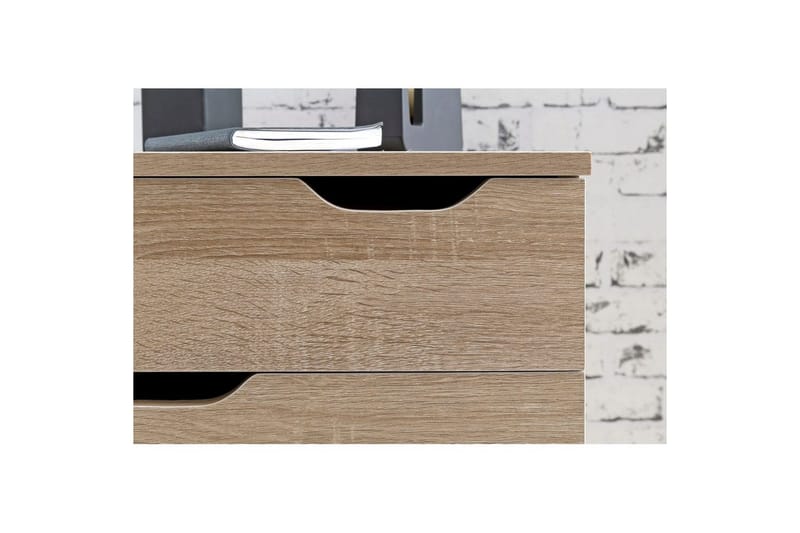 Rullecontainer Wohnling 4 skuffer foliert sponplate med hjul, moderne - Oppbevaring - Oppbevaringsmøbler - Kommode - Skuffeseksjon