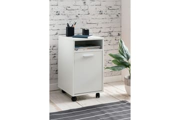 Rullecontainer Wohnling oppbevaringsbrett, 1 dør, foliert sponplate med hjul, moderne stil Hvit - Hvit - Oppbevaring - Oppbevaringsmøbler - Kommode - Skuffeseksjon