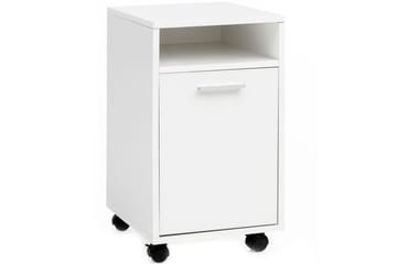 Rullecontainer Wohnling oppbevaringsbrett, 1 dør, foliert sponplate med hjul, moderne stil Hvit - Hvit - Oppbevaring - Oppbevaringsmøbler - Kommode - Skuffeseksjon